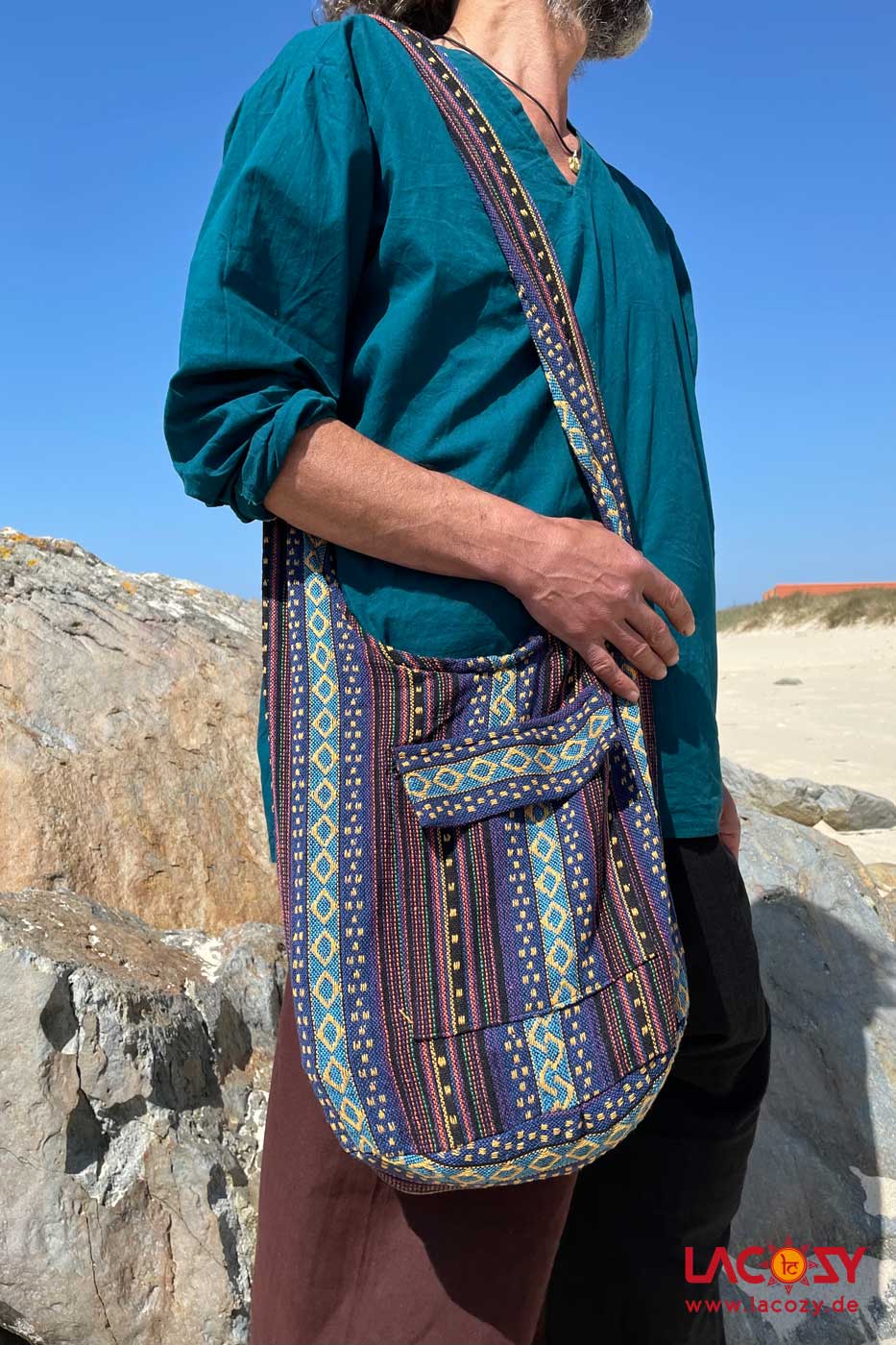 kleine Schultertasche Hippie Handtasche Goa Tasche mit Schulterriemen Damen  Herren